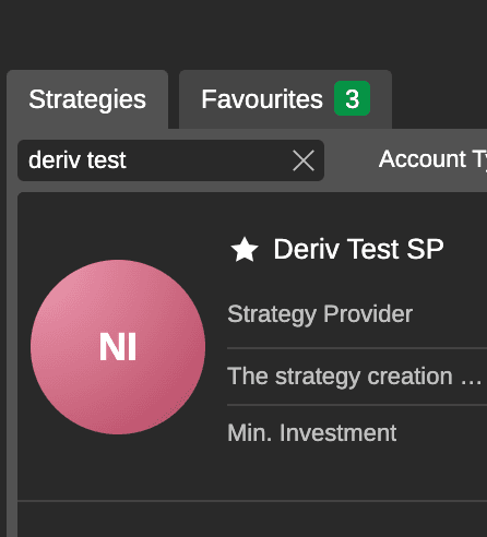 Choose a strategy provider to copy