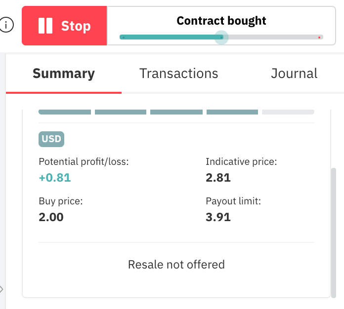 Wiederverkauf nicht angeboten auf D Bot – Deriv's Trading Bot