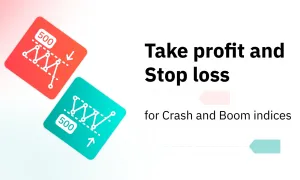Text that says take profit and stop loss for crash and boom indices