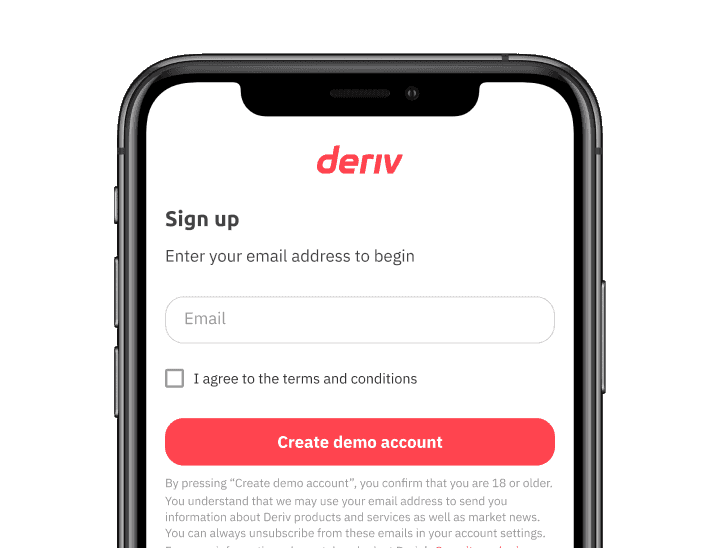 Sign up for an account on Deriv